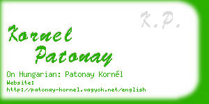 kornel patonay business card
